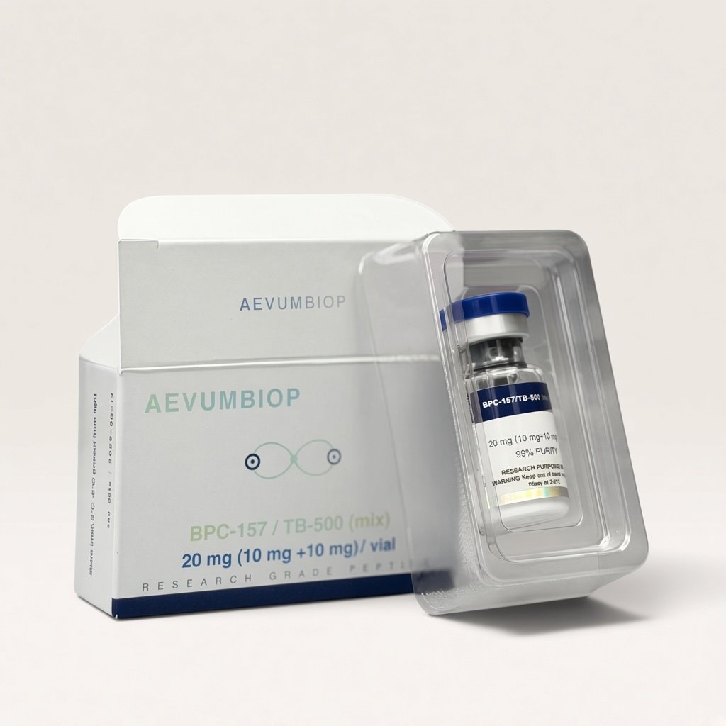 BPC-157-TB-500 blend — research vial and carton